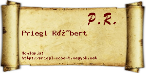 Priegl Róbert névjegykártya
